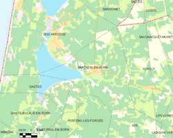 Map commune FR insee code 40217
